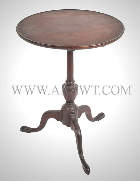 Candlestand, Circular Dished and Tilt Top, Great Surface
Probably Massachusetts, Circa 1790, entire view 1